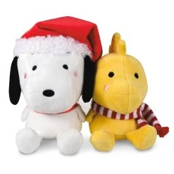 Hallmark Better Together Peanuts® Holiday Snoopy And Woodstock Magnetic Plush, Set Of 2
