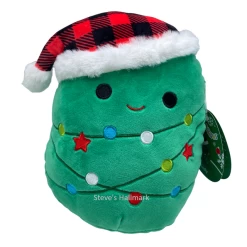 Christmas Squishmallow Andy The Christmas Tree With Plaid Santa Hat 12" Stuffed Plush By Kelly Toy