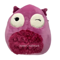 Squishmallow Aurura Burgundy Owl With Fuzzy Belly 12" Stuffed Plush By Kelly Toy