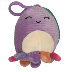 Squishmallow Beula The Purple Octopus Corduroy 3.5" Clip Stuffed Plush By Kelly Toy
