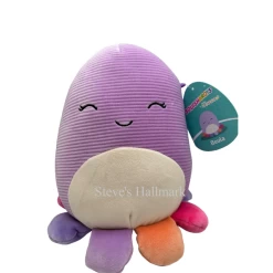 Squishmallow Beula The Purple Octopus Corduroy 12" Stuffed Plush By Kelly Toy