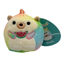 Squishmallow Bowie Tie-Dye Hedgehog With Watermelon I Got That 3.5" Clip Stuffed Plush By Kelly Toy