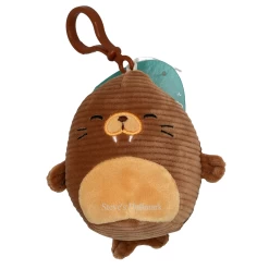 Squishmallow Bruce The Brown Walrus Corduroy 3.5" Clip Stuffed Plush By Kelly Toy