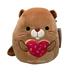Valentine Squishmallow Chip The Brown Beaver I Got That Heart 12" Stuffed Plush By Kelly Toy