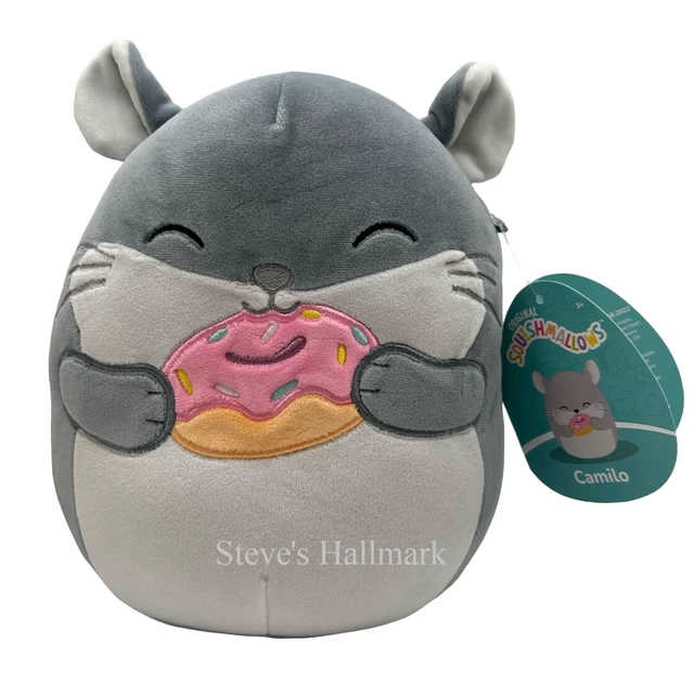 Squishmallow Camilo The Grey Chinchilla With Donut I Got That 8" Stuffed Plush By Kelly Toy