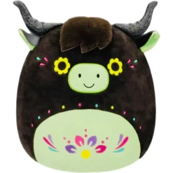 Halloween Squishmallow Catrina The Day Of The Dead Highland Cow 8" Stuffed Plush By Kelly Toy