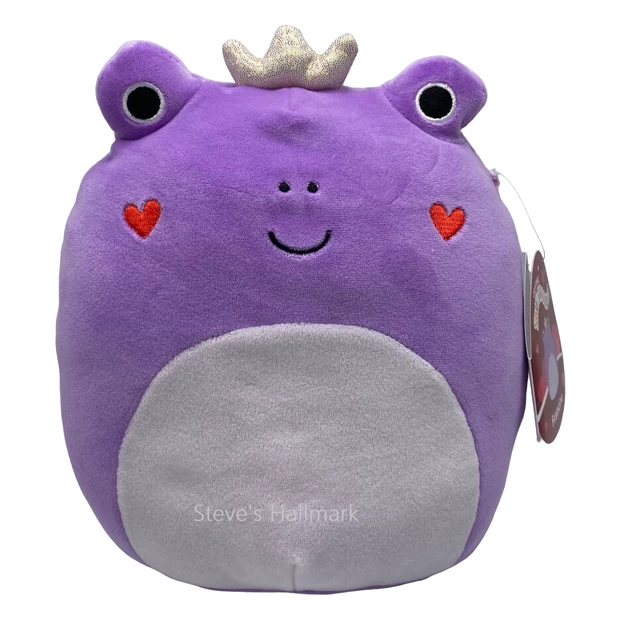Valentine Squishmallow Francine The Purple Frog With Heart Cheeks 8" Stuffed Plush By Kelly Toy