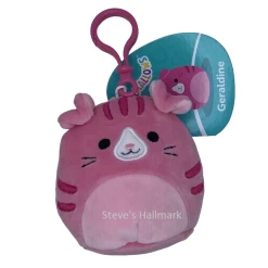 Squishmallow Geraldine The Pink Scottish Fold Cat 3.5" Clip Stuffed Plush By Kelly Toy