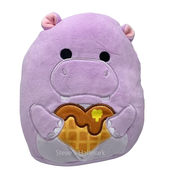 Valentine Squishmallow Hanna The Purple Hippo I Got That Waffle 12" Stuffed Plush By Kelly Toy