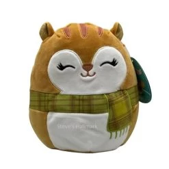Squishmallow Fall Harvest Erin The Squirrel With Scarf 7.5" Stuffed Plush By Kelly Toy