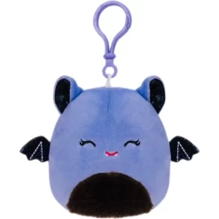 Halloween Squishmallow Joldy The Purple Bat With Black Belly 3.5" Clip Stuffed Plush By Kelly Toy
