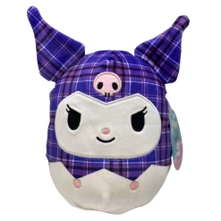 Squishmallow Sanrio Kuromi In Purple Plaid 8" Stuffed Plush By Kelly Toy