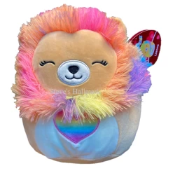 Valentine Squishmallow Lianne The Lion With Rainbow Mane And Heart 8" Stuffed Plush By Kelly Toy