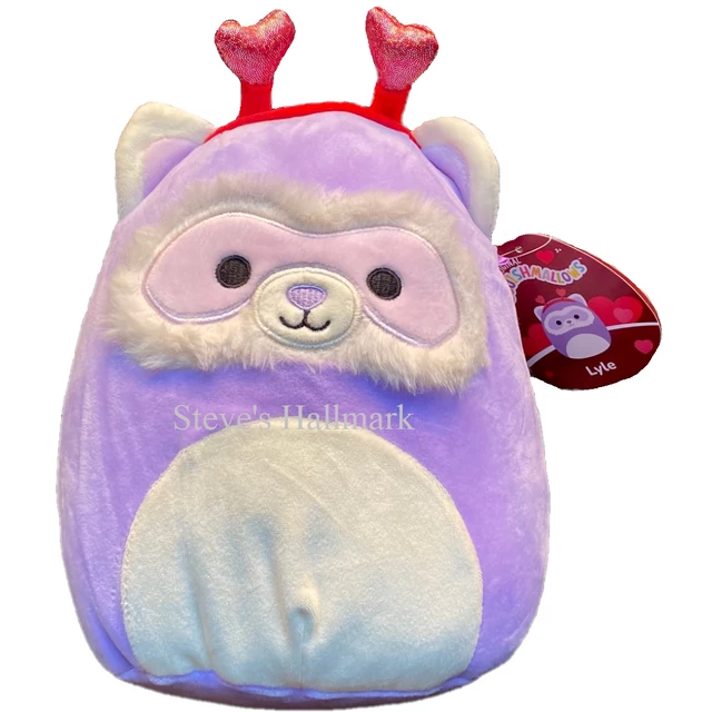 Valentine Squishmallow Lyle The Purple Lemur With Heart Headband 12" Stuffed Plush By Kelly Toy