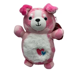 Valentine Squishmallow Hugmees Magnis The Pink Australian Shepherd With Heart Embroidery 10" Stuffed Plush By Kelly Toy