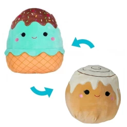 Squishmallow Maya The Mint Ice Cream And Chanel The Cinnamon Roll Flip-A-Mallow 12" Stuffed Plush By Kelly Toy