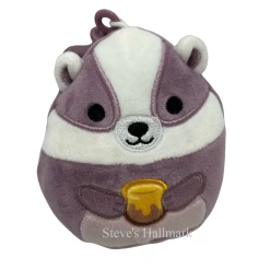 Squishmallow Mita The Mauve Badger With Honey I Got That 3.5" Clip Stuffed Plush By Kelly Toy