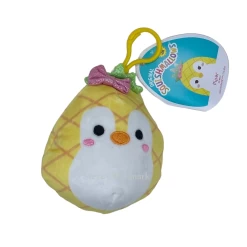 Squishmallow Piper The Penguin In Pineapple Costume 3.5" Clip Stuffed Plush By Kelly Toy