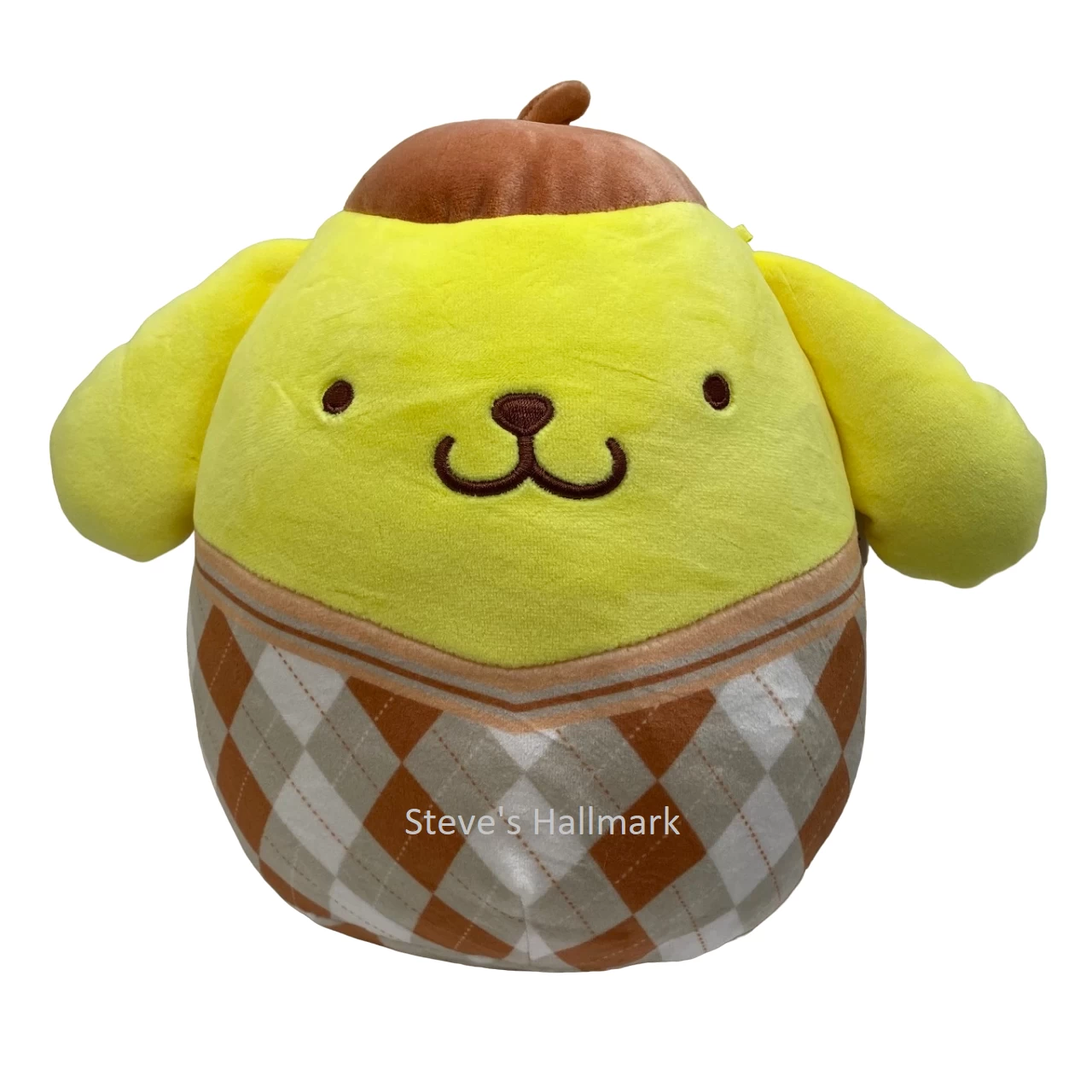 Squishmallow Sanrio Pompompurin In Brown Plaid 8" Stuffed Plush By Kelly Toy