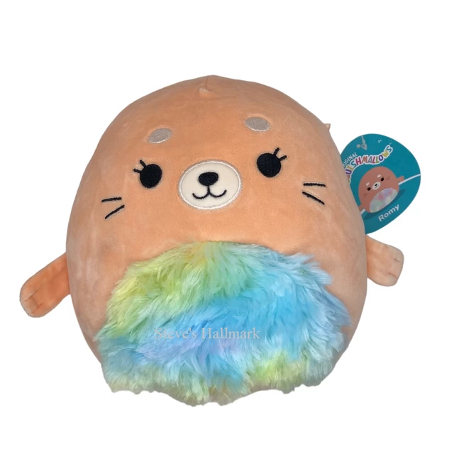 Squishmallow Romy The Furry Peach Seal With Tie-Dye Belly 5" Stuffed Plush By Kelly Toy