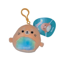 Squishmallow Romy The Furry Peach Seal With Tie-Dye Belly 3.5" Clip Stuffed Plush By Kelly Toy