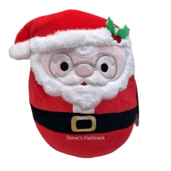 Christmas Squishmallow Nick The Santa With Glasses And Holly 8" Stuffed Plush By Kelly Toy