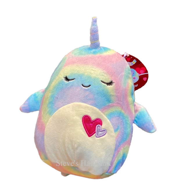 Valentine Squishmallow Ter The Rainbow Narwhal With Hearts 5" Stuffed Plush By Kelly Toy