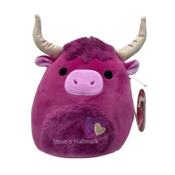 Valentine Squishmallow York The Plum Highland Cow With Jewel Tone Fuzzy Belly 12" Stuffed Plush By Kelly Toy