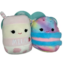 Squishmallow Pair Amelie The Strawberry Milk And Amandine The Macaron Set Of 2 8" Stuffed Plush By Kelly Toy