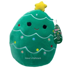 Christmas Squishmallow Leama Corduroy Christmas Tree With Gold Star 5" Stuffed Plush By Kelly Toy